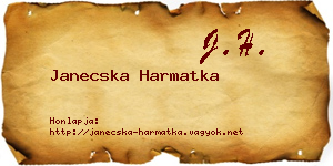 Janecska Harmatka névjegykártya
